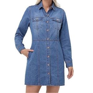 Frye 100% Cotton Long Sleeve Denim Dress